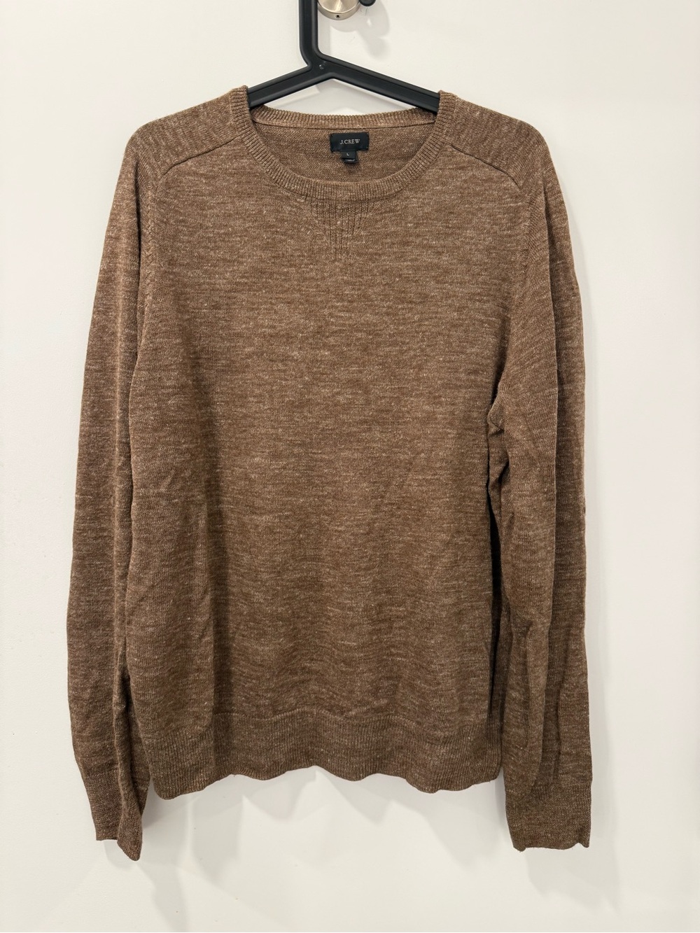 J. Crew Men’s Heathered Brown Crewneck Sweater